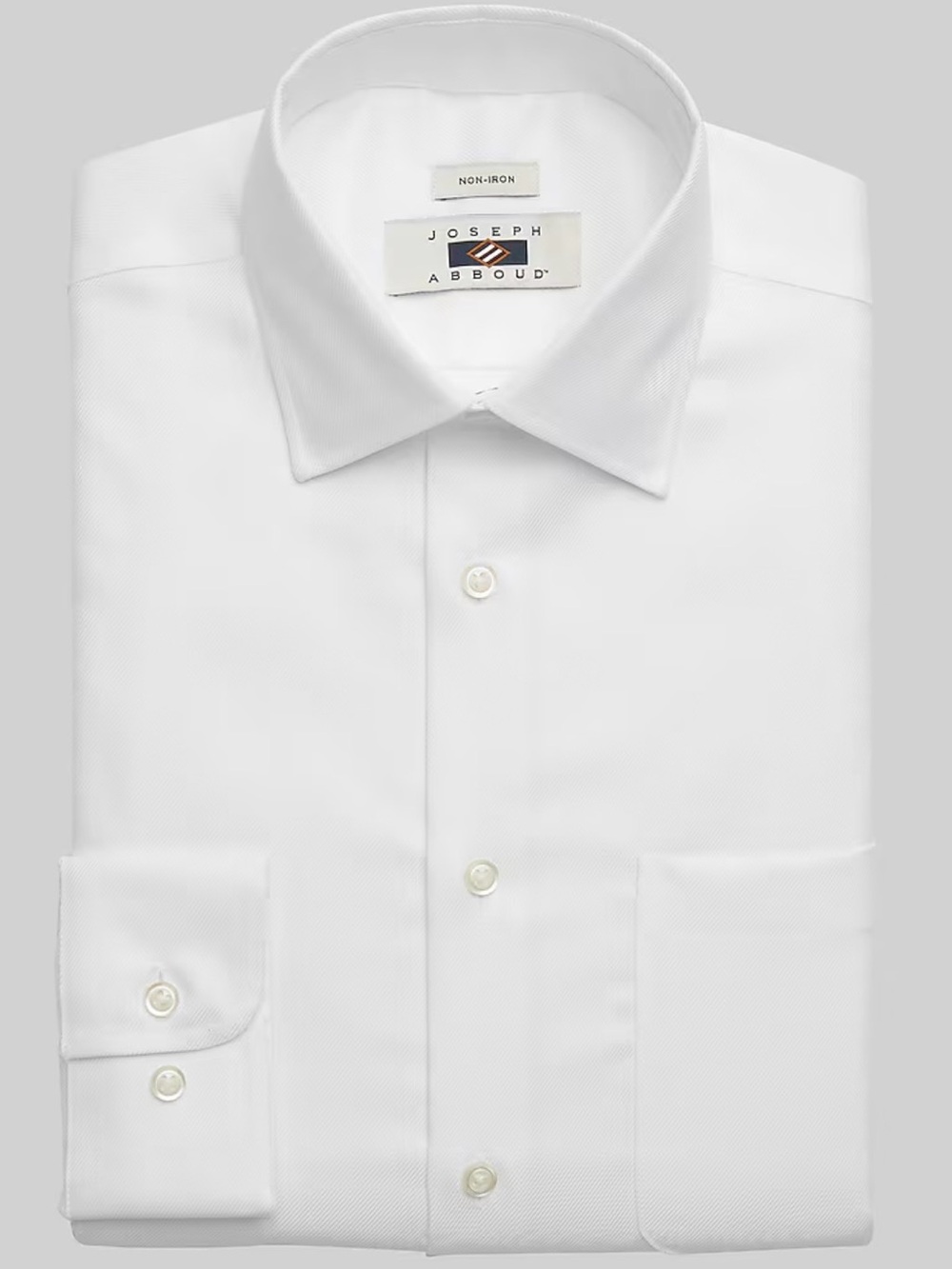 NWT Joseph Abboud White Twill Spread Collar Non-Iron Dress Shirt Modern Fit